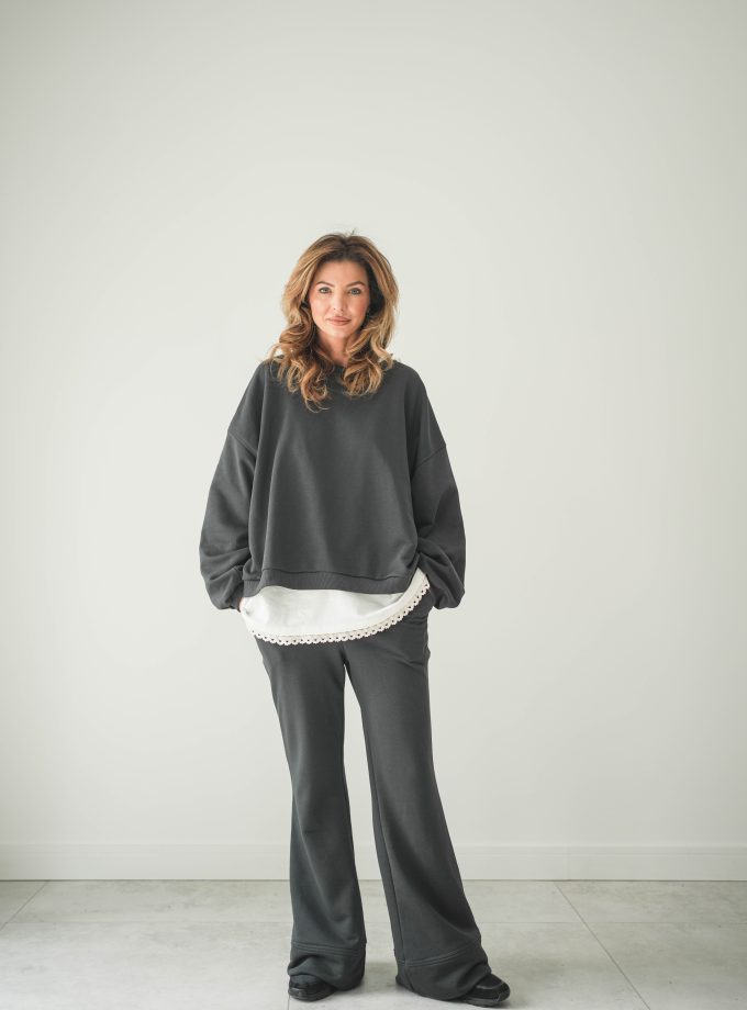 BLUZA OVERSIZE MIRROR CHARCOAL