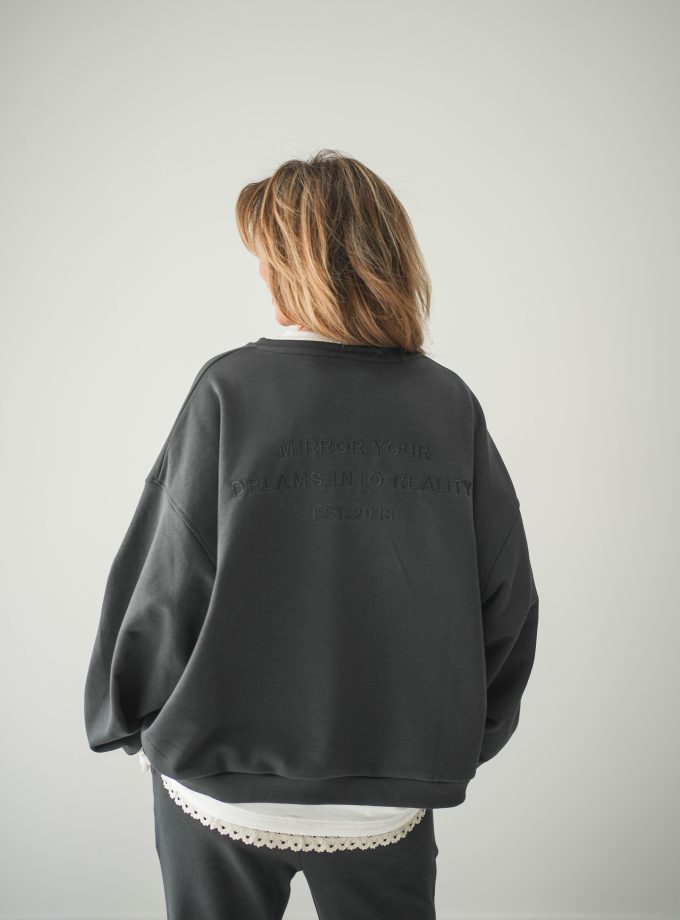 BLUZA OVERSIZE MIRROR CHARCOAL