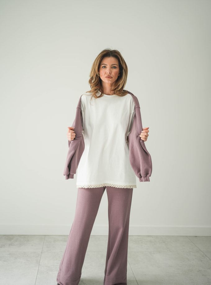 T-SHIRT Z KORONKĄ WHITE