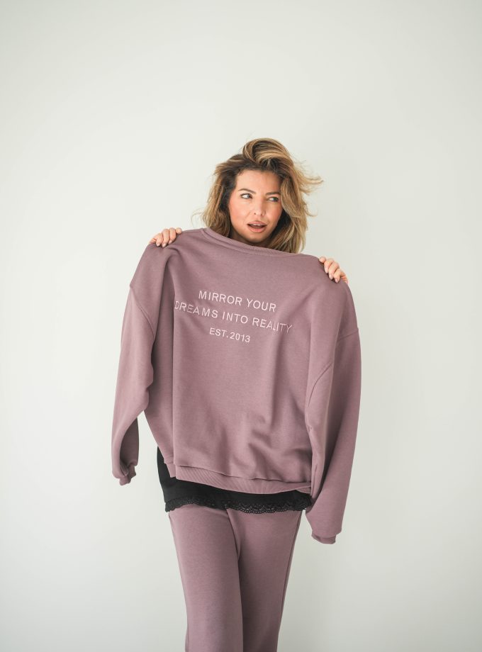 BLUZA OVERSIZE MIRROR DUSTY ROSE