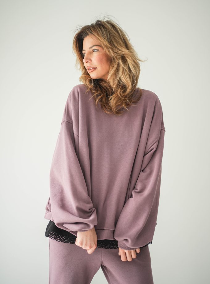 BLUZA OVERSIZE MIRROR DUSTY ROSE